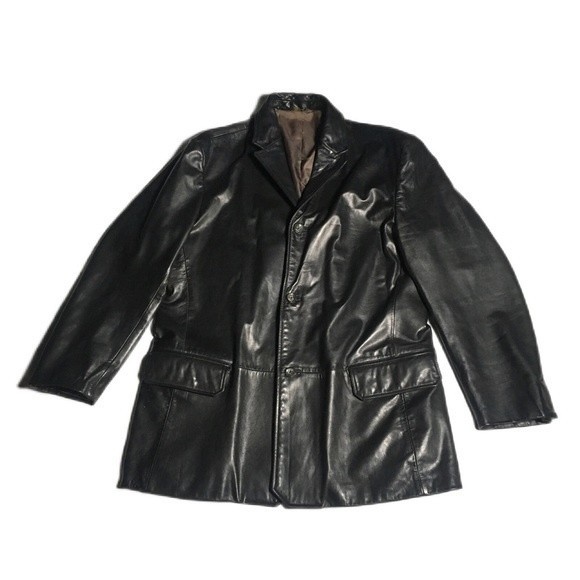 Banana Republic Men’s Leather 3 Button Jacket Black Size Large